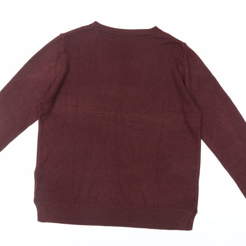 Marks and Spencer Womens Purple Crew Neck Acrylic Pullover Jumper Size 16