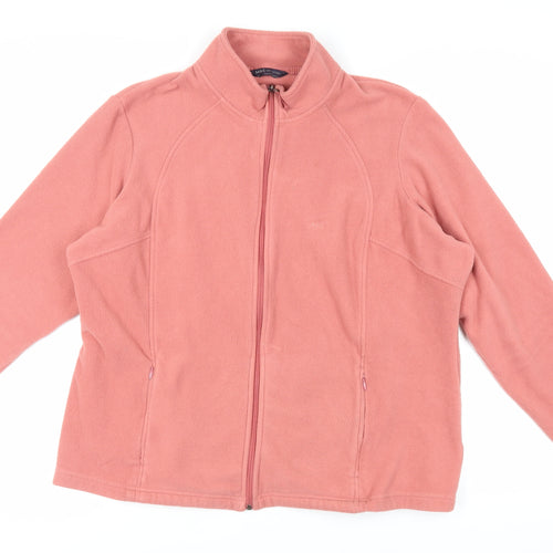 Marks and Spencer Womens Pink Jacket Size 22 Zip - Zipped Pockets