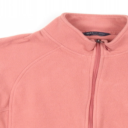 Marks and Spencer Womens Pink Jacket Size 22 Zip - Zipped Pockets