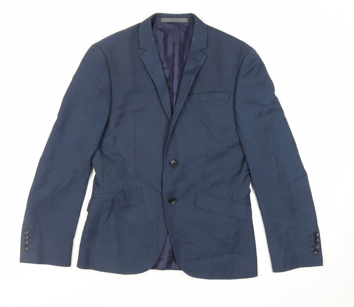 Marks and Spencer Mens Blue Polyester Jacket Suit Jacket Size 36 Regular