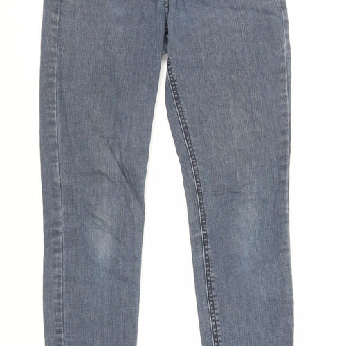 Dorothy Perkins Womens Blue Cotton Skinny Jeans Size 10 L26 in Regular Zip - Short Length