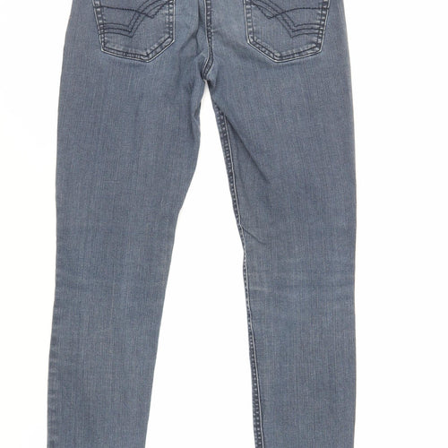 Dorothy Perkins Womens Blue Cotton Skinny Jeans Size 10 L26 in Regular Zip - Short Length