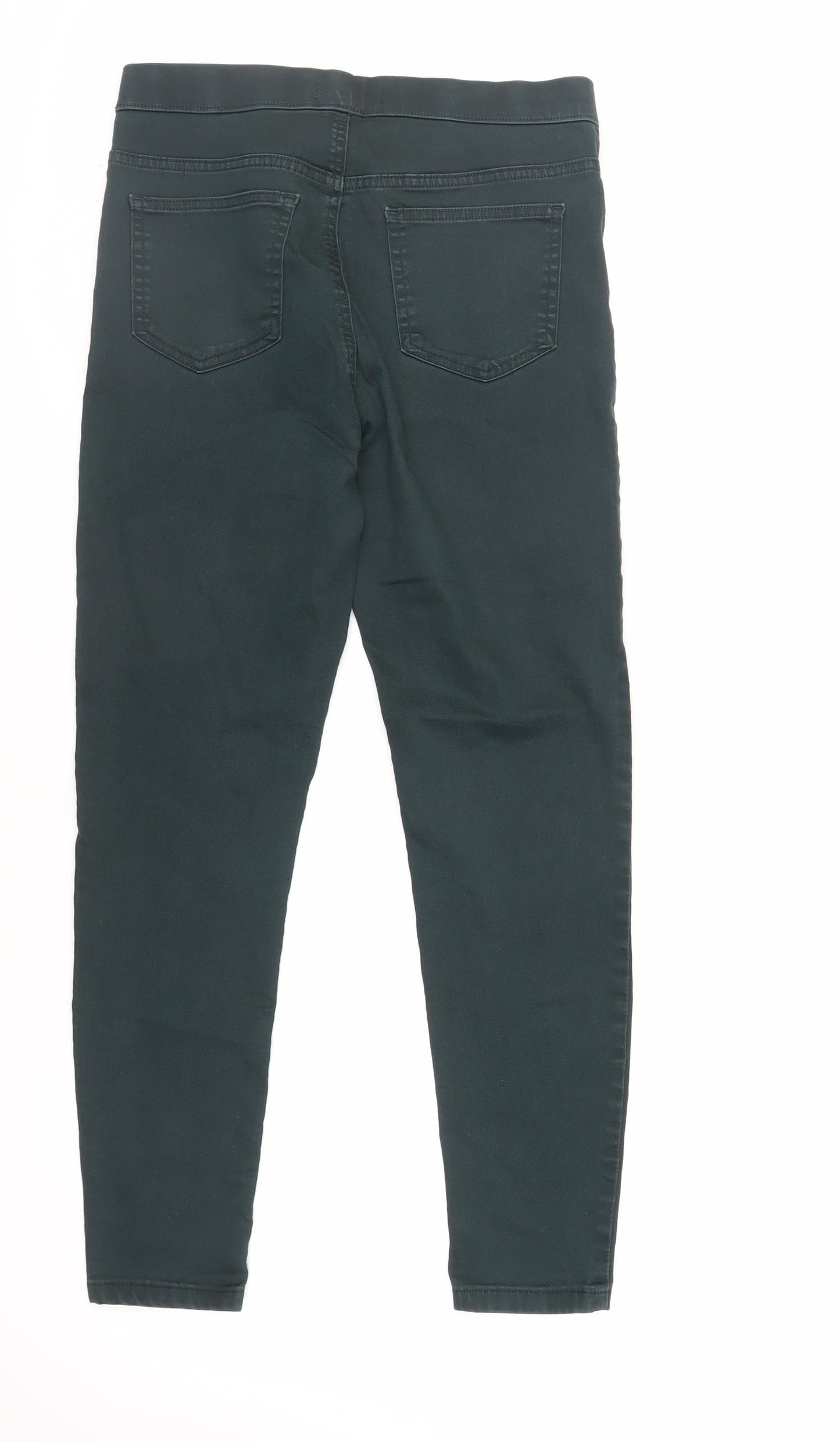 Marks and Spencer Womens Green Cotton Jegging Jeans Size 12 L28 in Regular - Elasticated Waist