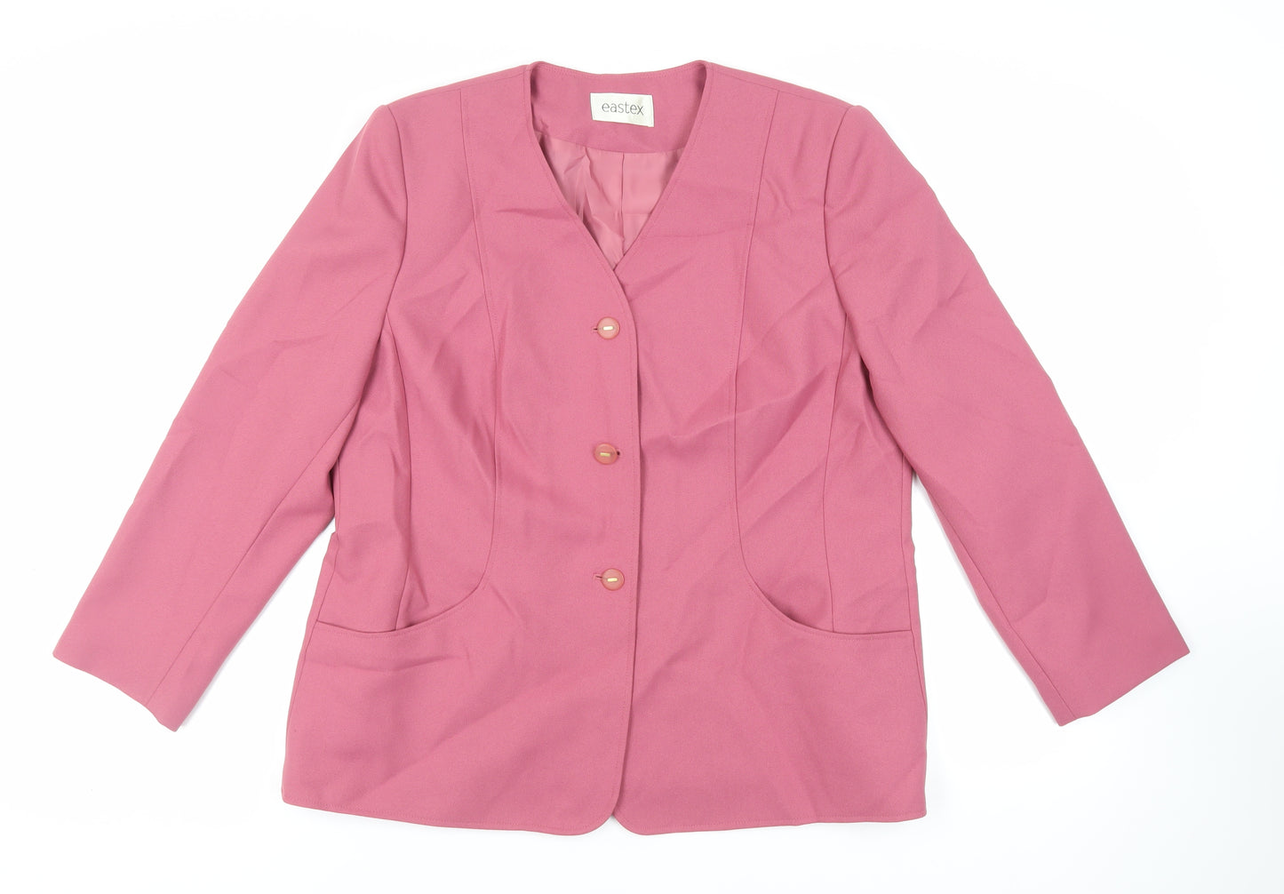 Eastex Womens Pink Jacket Blazer Size 16 Button - Vintage