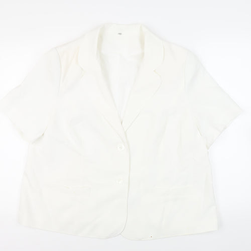 EWM Womens White Jacket Blazer Size 22 Button