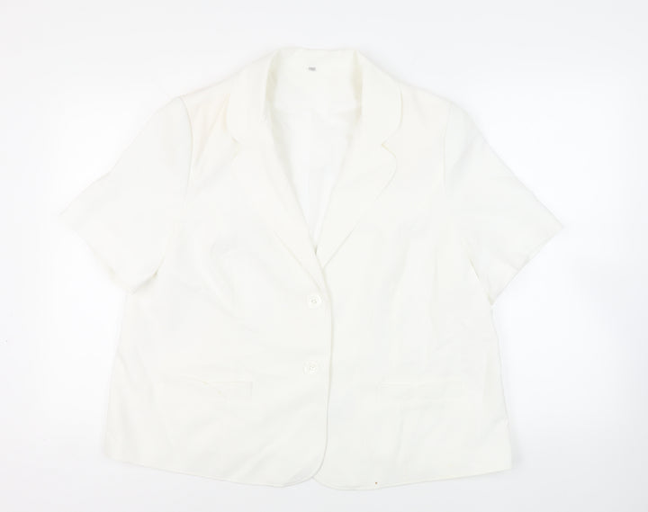 EWM Womens White Jacket Blazer Size 22 Button