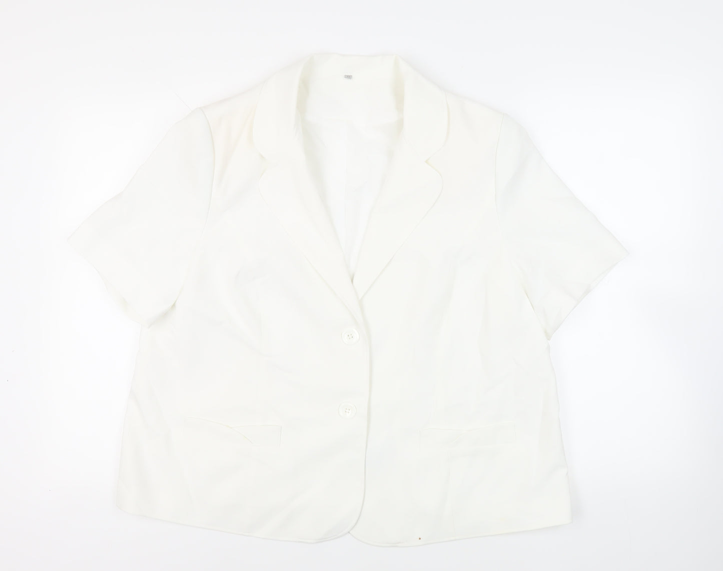 EWM Womens White Jacket Blazer Size 22 Button