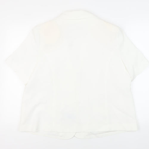 EWM Womens White Jacket Blazer Size 22 Button