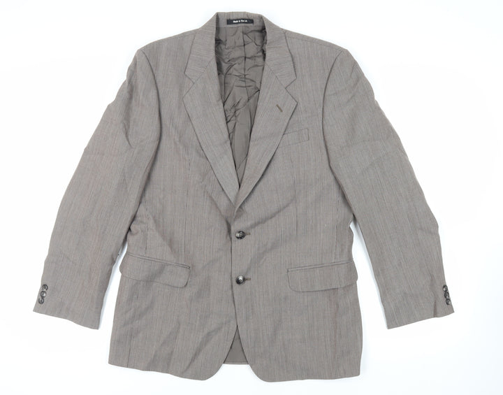 St Michael Mens Brown Polyester Jacket Suit Jacket Size 40 Regular - Vintage
