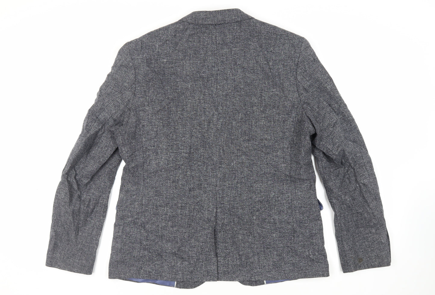 Marks and Spencer Mens Blue Cotton Jacket Blazer Size 46 Regular