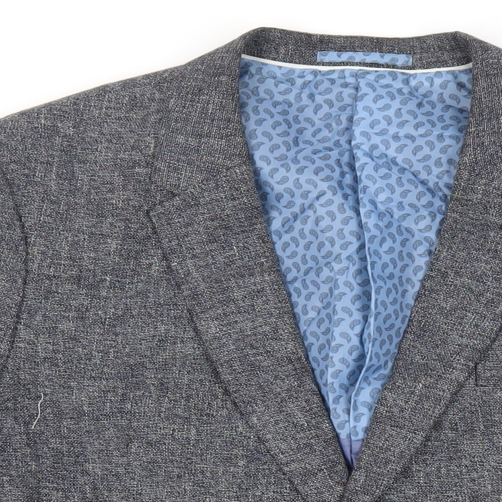 Marks and Spencer Mens Blue Cotton Jacket Blazer Size 46 Regular