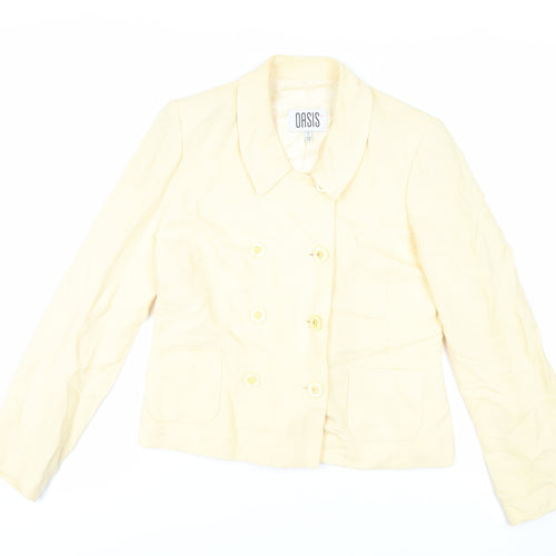 Oasis Womens Yellow Jacket Blazer Size 12 Button
