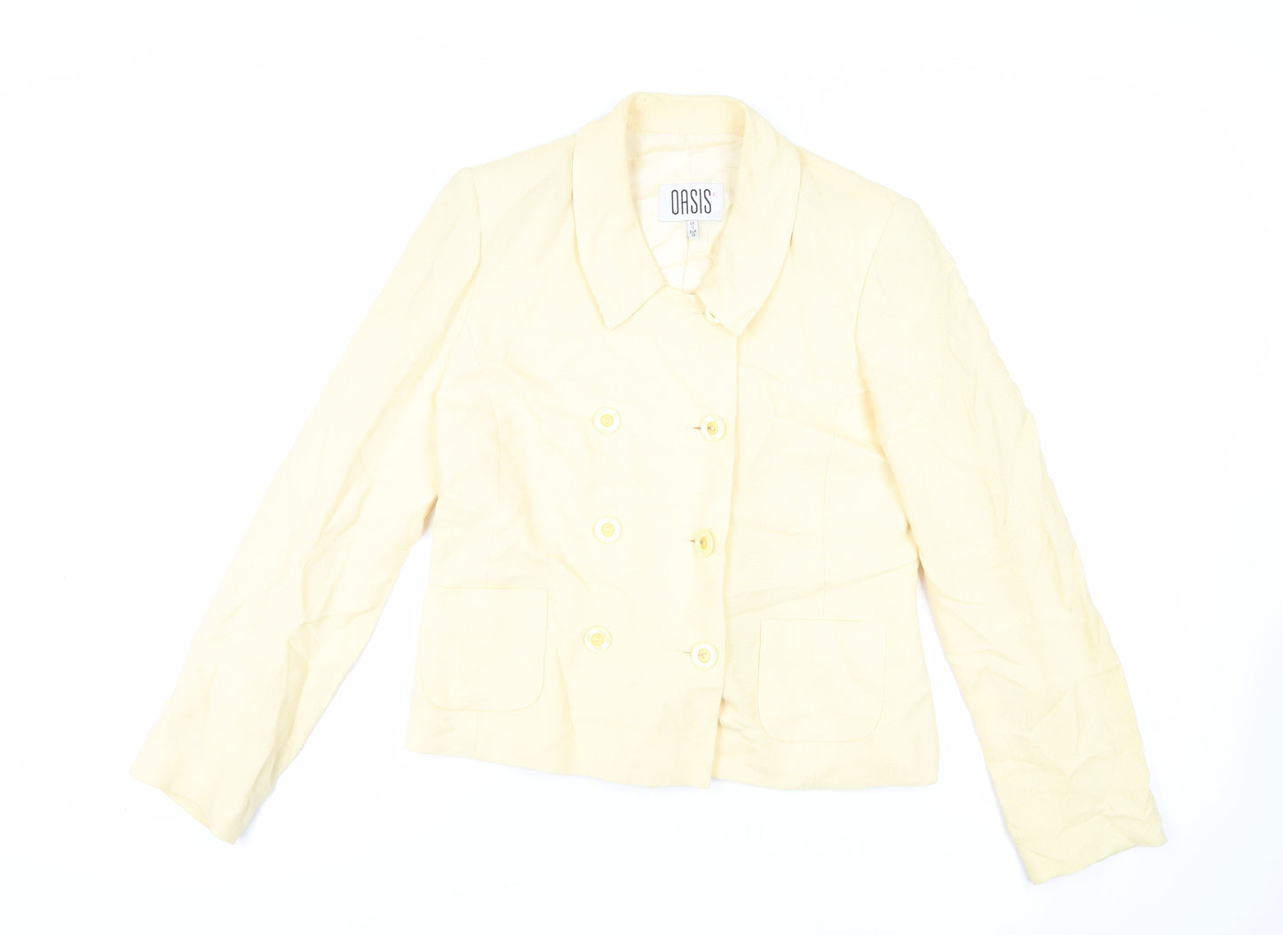 Oasis Womens Yellow Jacket Blazer Size 12 Button