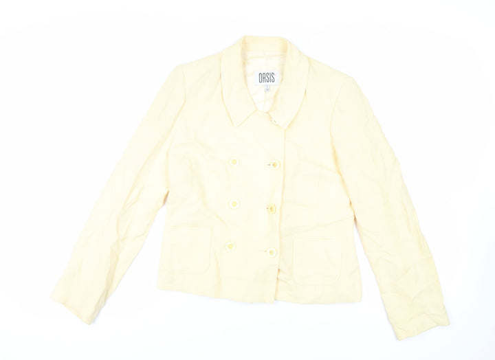 Oasis Womens Yellow Jacket Blazer Size 12 Button