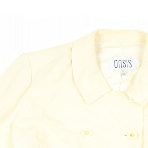 Oasis Womens Yellow Jacket Blazer Size 12 Button