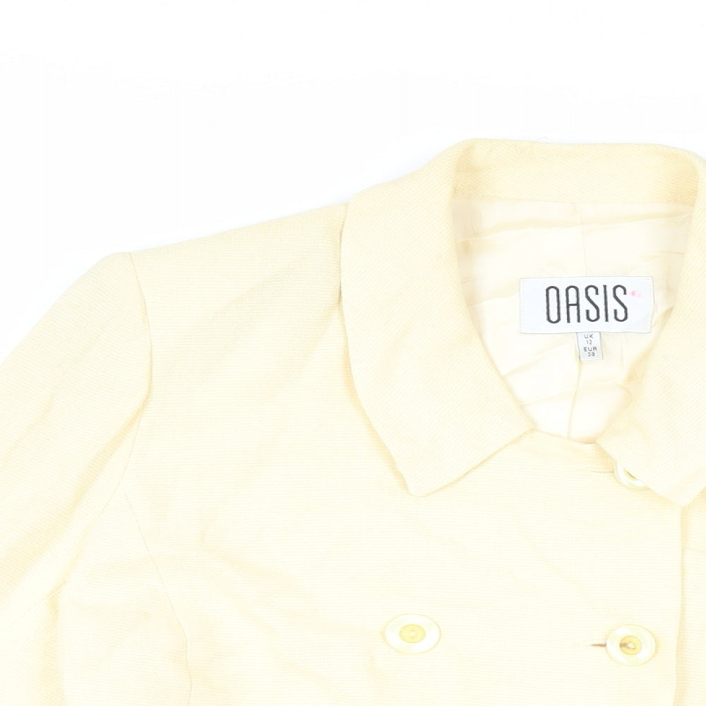 Oasis Womens Yellow Jacket Blazer Size 12 Button