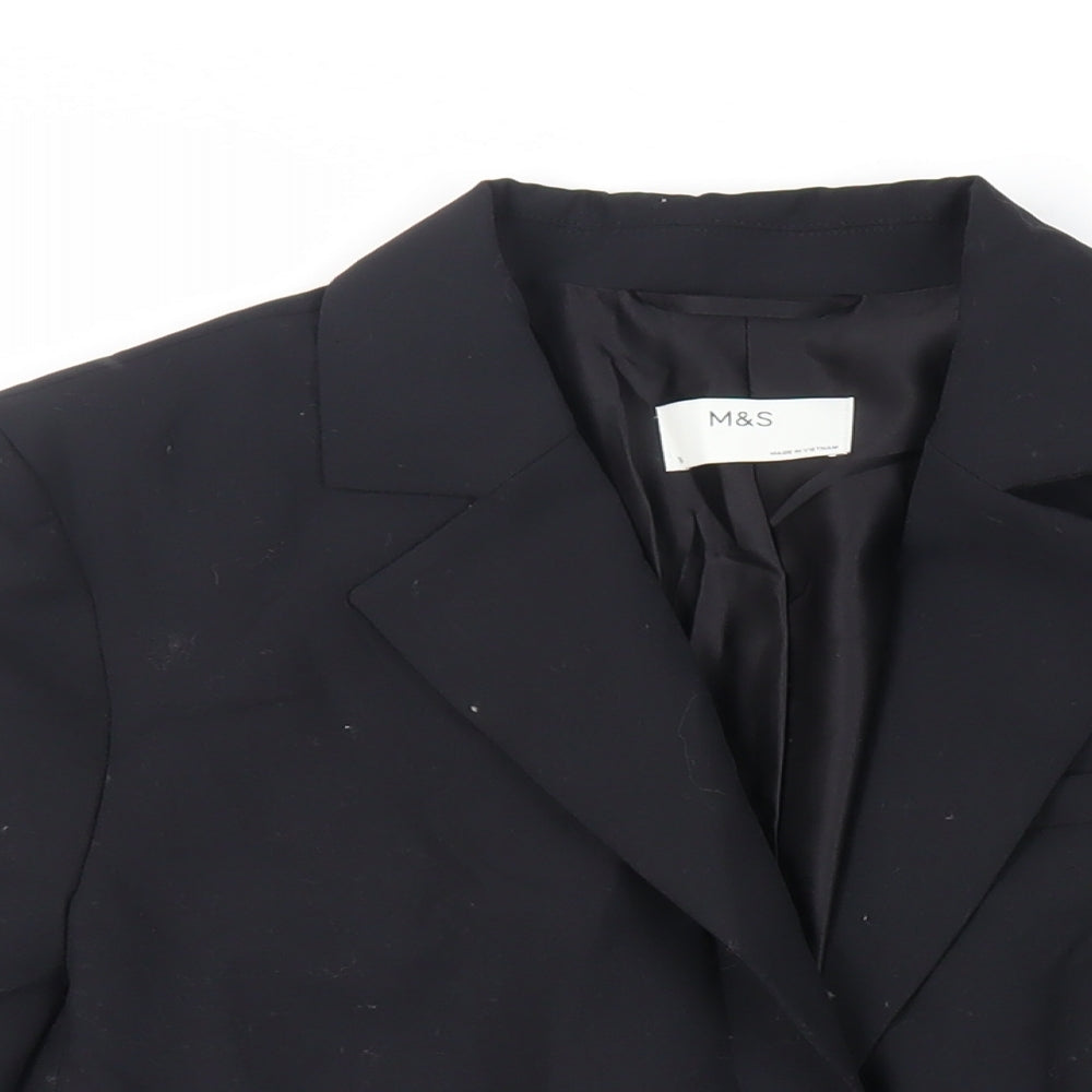 Marks and Spencer Womens Black Jacket Blazer Size 14 Button