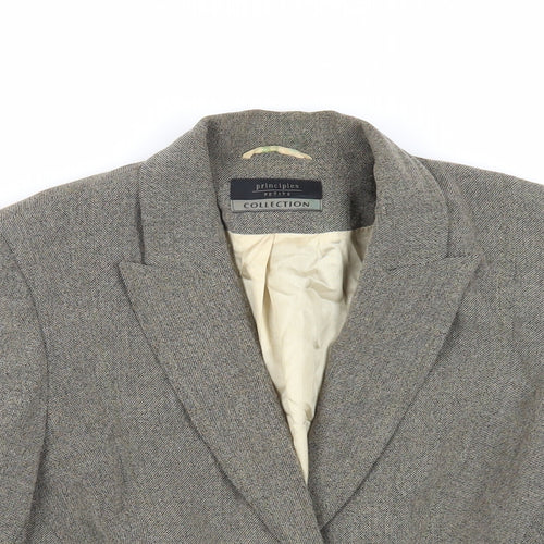 Principles Womens Green Jacket Blazer Size 6 Button
