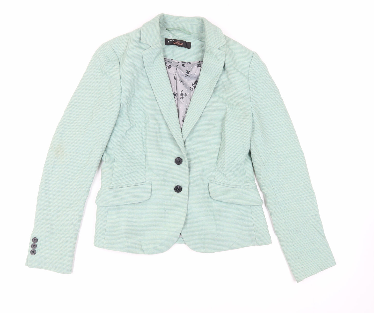 NEXT Womens Green Jacket Blazer Size 12 Button - Textured