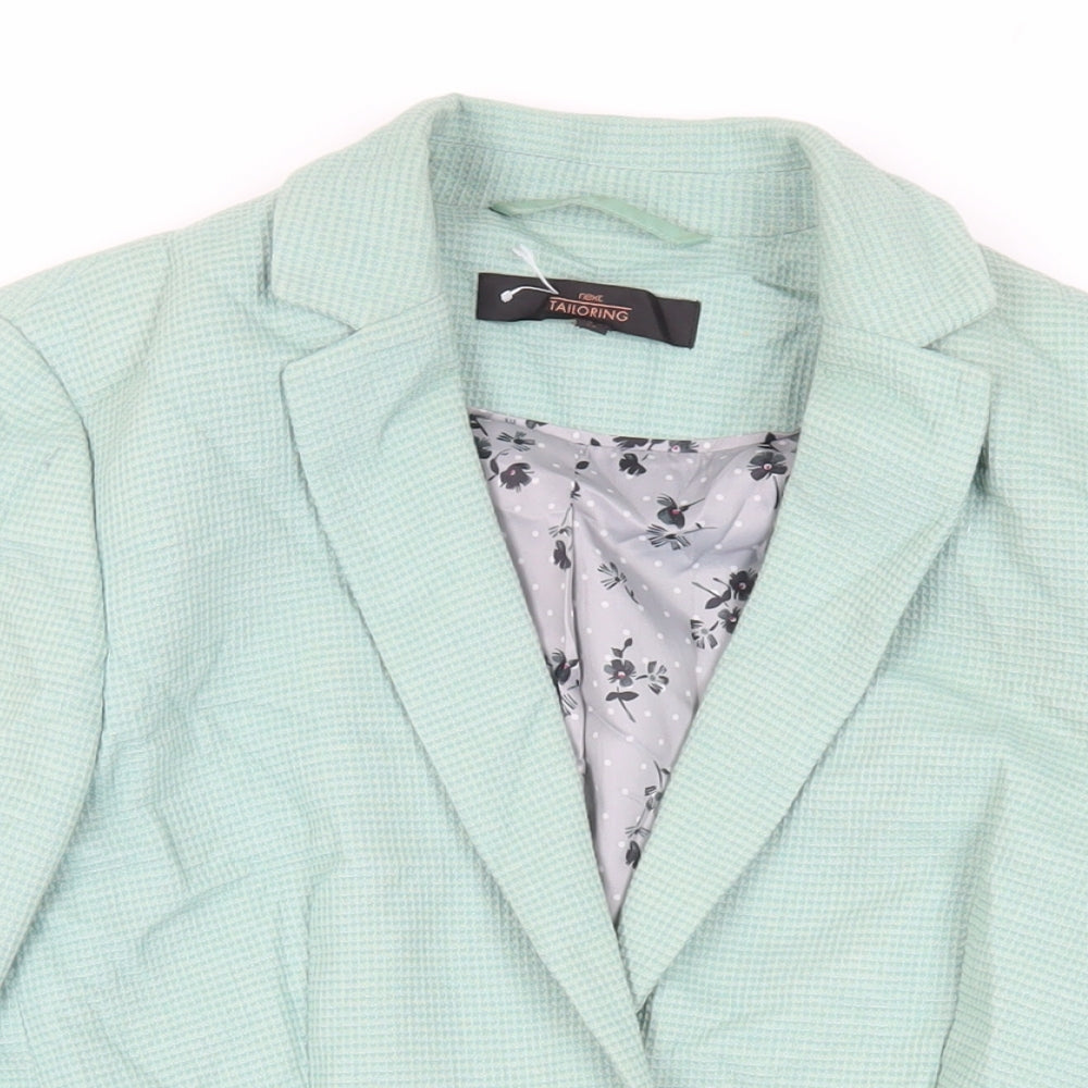 NEXT Womens Green Jacket Blazer Size 12 Button - Textured