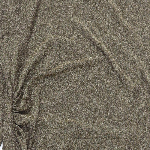 Marks and Spencer Womens Gold Polyamide A-Line Size 20 Round Neck Pullover - Ruched Detail