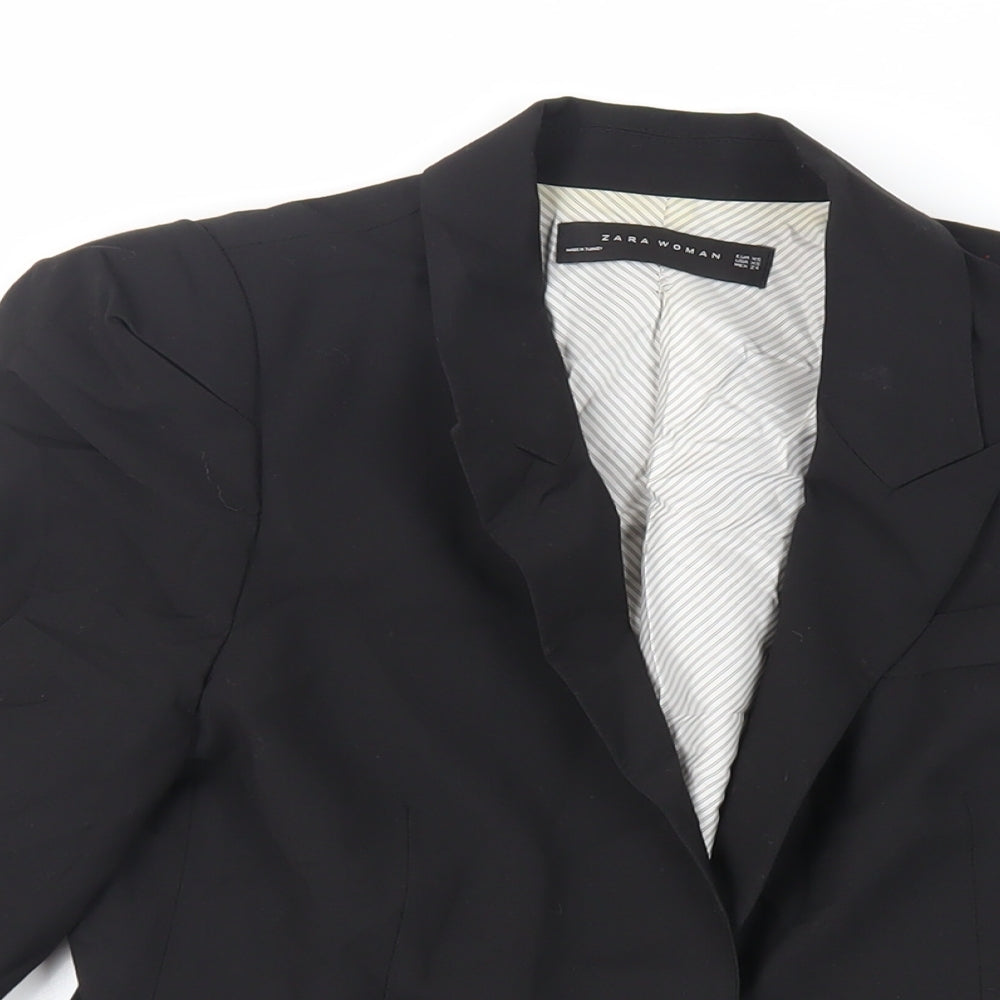 Zara Womens Black Jacket Blazer Size XS Button