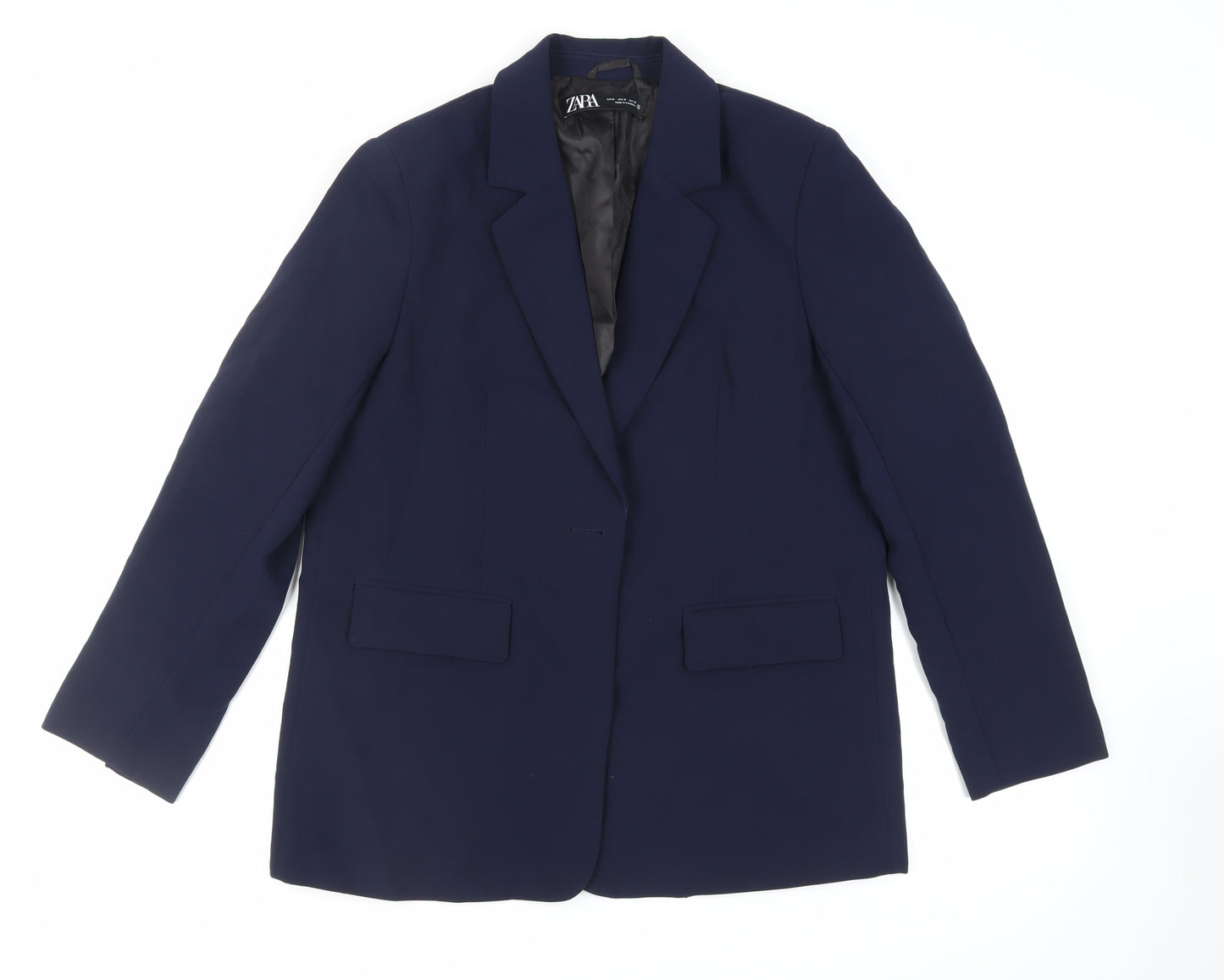 Zara Womens Blue Jacket Blazer Size M Button