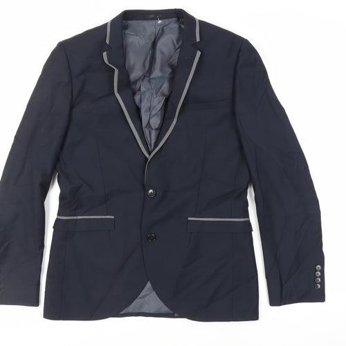 NEXT Mens Blue Polyester Jacket Suit Jacket Size 40 Regular