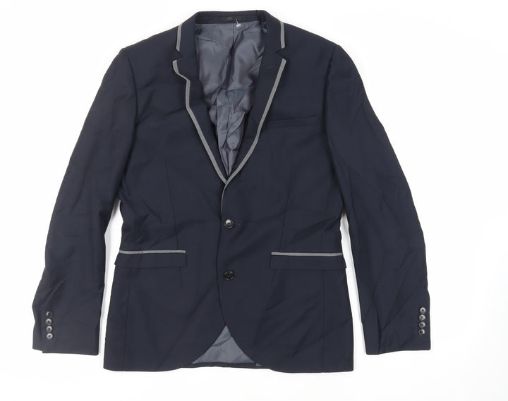 NEXT Mens Blue Polyester Jacket Suit Jacket Size 40 Regular