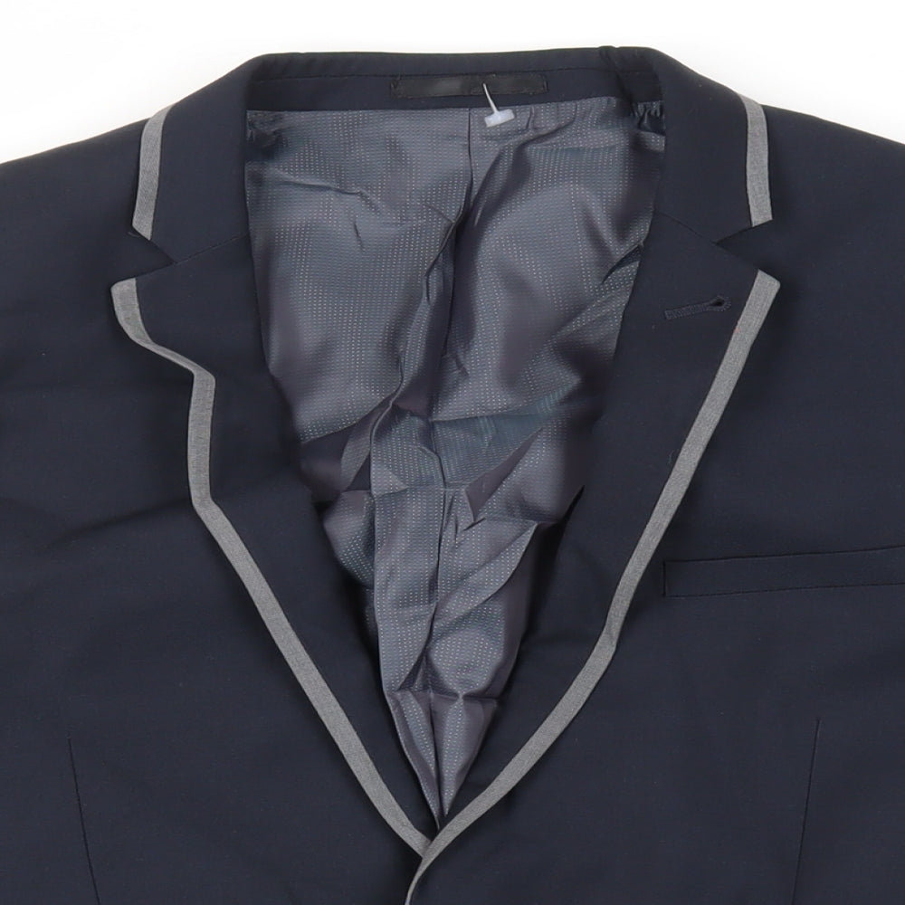 NEXT Mens Blue Polyester Jacket Suit Jacket Size 40 Regular