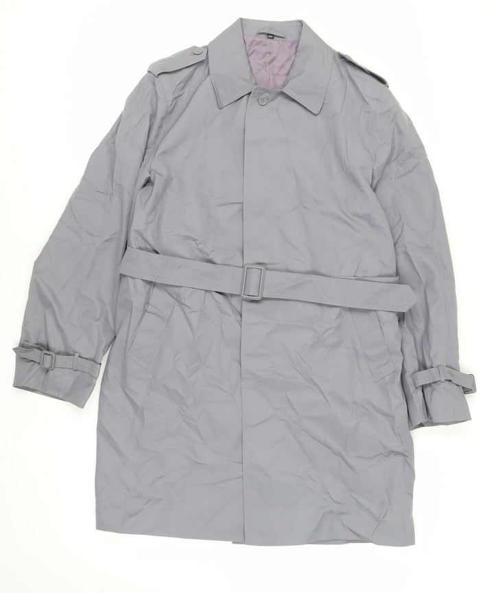 House of Fraser Mens Grey Trench Coat Coat Size 40 Button - Belted