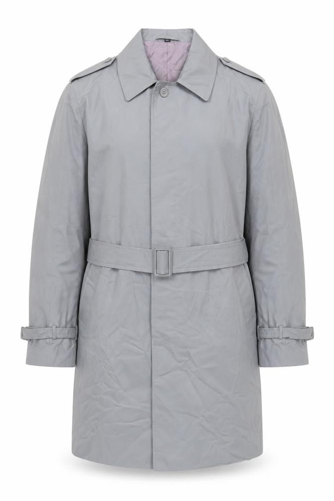 House of Fraser Mens Grey Trench Coat Coat Size 40 Button - Belted