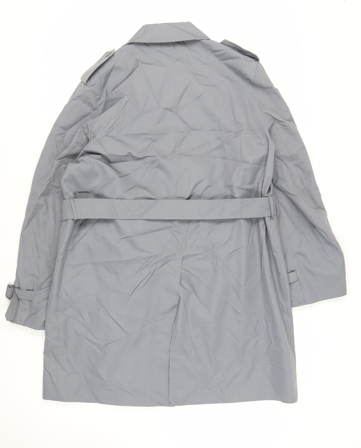 House of Fraser Mens Grey Trench Coat Coat Size 40 Button - Belted