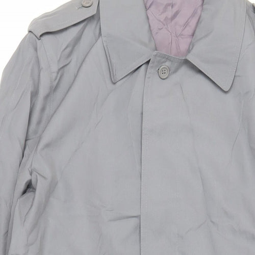 House of Fraser Mens Grey Trench Coat Coat Size 40 Button - Belted