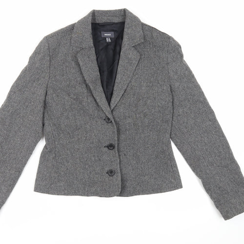 Mexx Womens Grey Jacket Blazer Size 12 Button