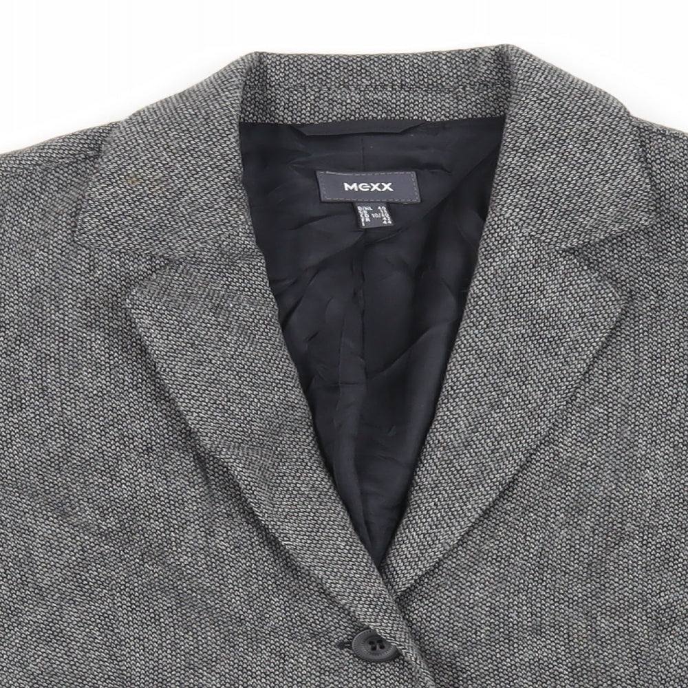 Mexx Womens Grey Jacket Blazer Size 12 Button