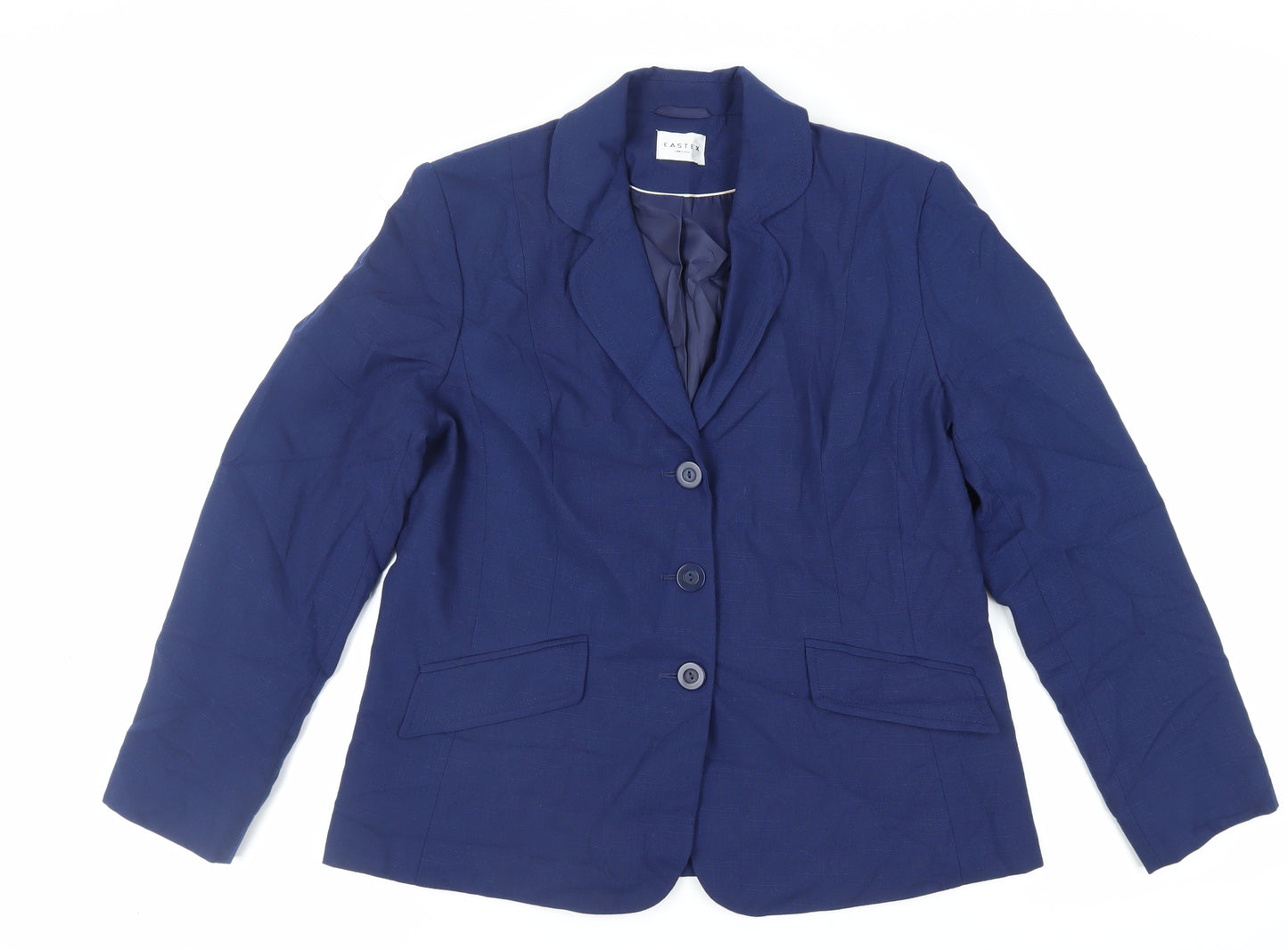 Eastex Womens Blue Jacket Blazer Size 12 Button