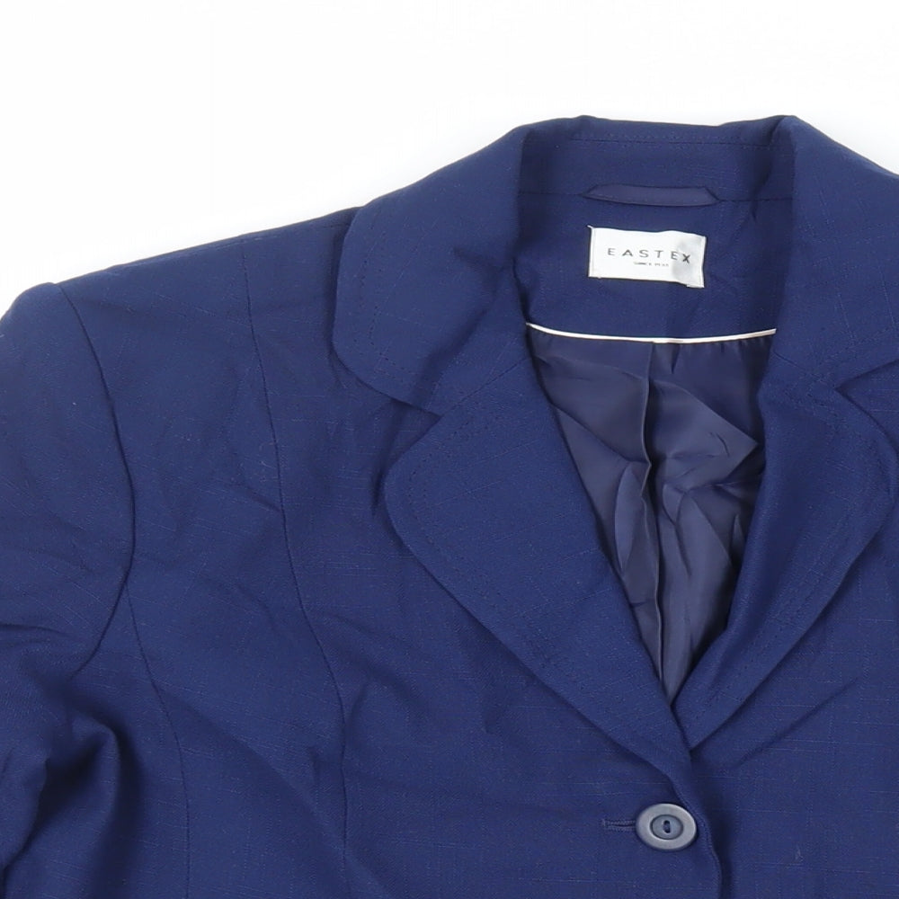 Eastex Womens Blue Jacket Blazer Size 12 Button