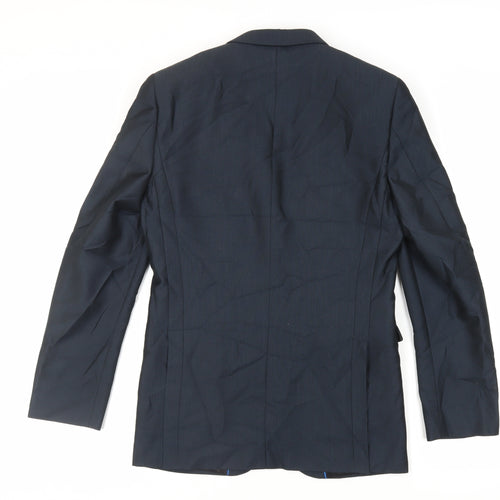OneSixFive Mens Blue Polyester Jacket Suit Jacket Size 34 Regular