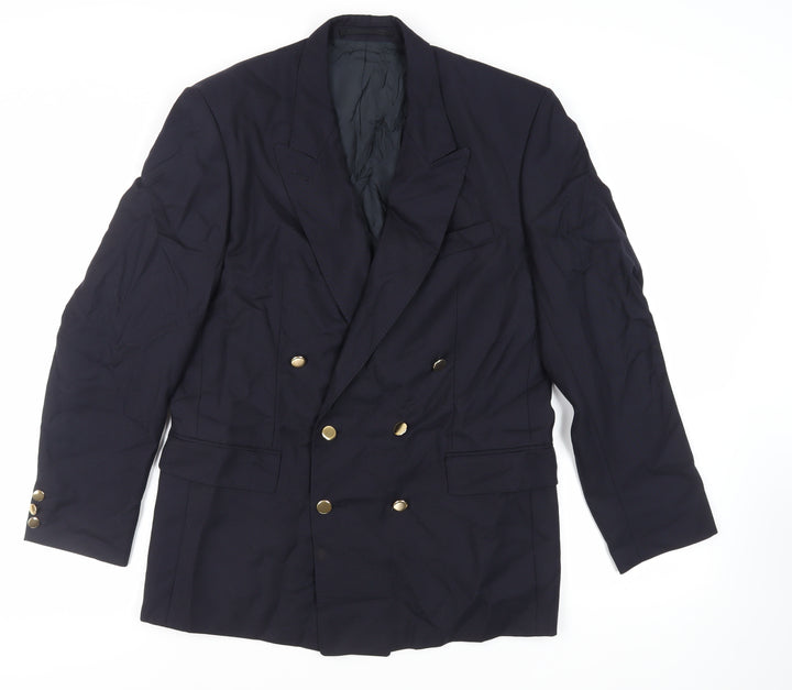 Varteks Mens Blue Polyester Jacket Blazer Size 40 Regular - Vintage