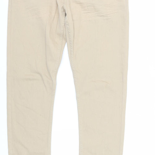 Denim & Co. Mens Beige Cotton Skinny Jeans Size 34 in L32 in Regular Zip