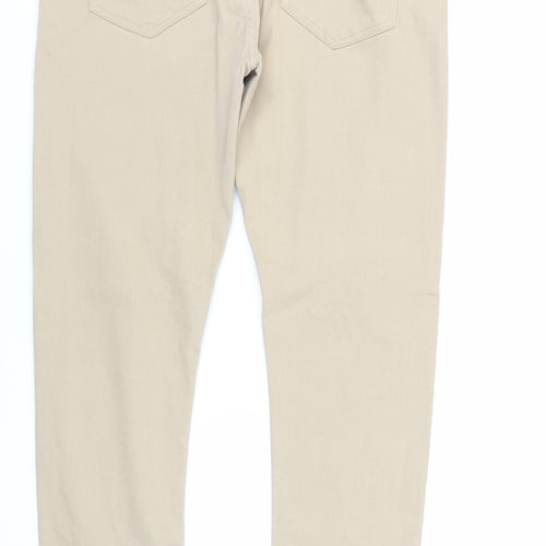 Denim & Co. Mens Beige Cotton Skinny Jeans Size 34 in L32 in Regular Zip