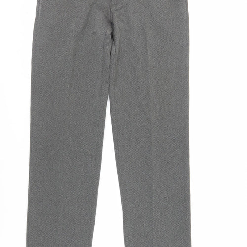 Marks and Spencer Mens Grey Polyester Dress Pants Trousers Size 34 in L33 in Regular Zip