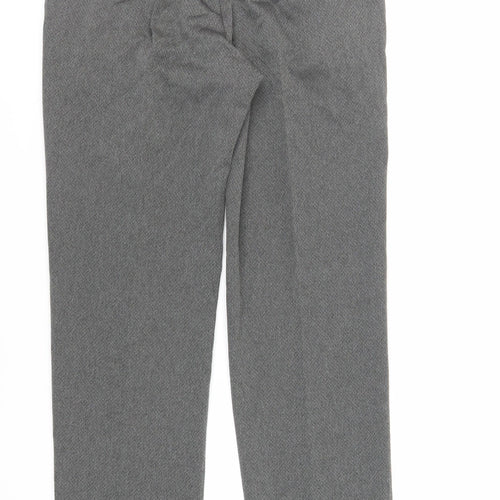 Marks and Spencer Mens Grey Polyester Dress Pants Trousers Size 34 in L33 in Regular Zip