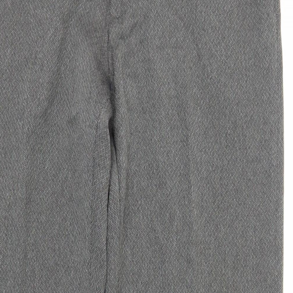 Marks and Spencer Mens Grey Polyester Dress Pants Trousers Size 34 in L33 in Regular Zip