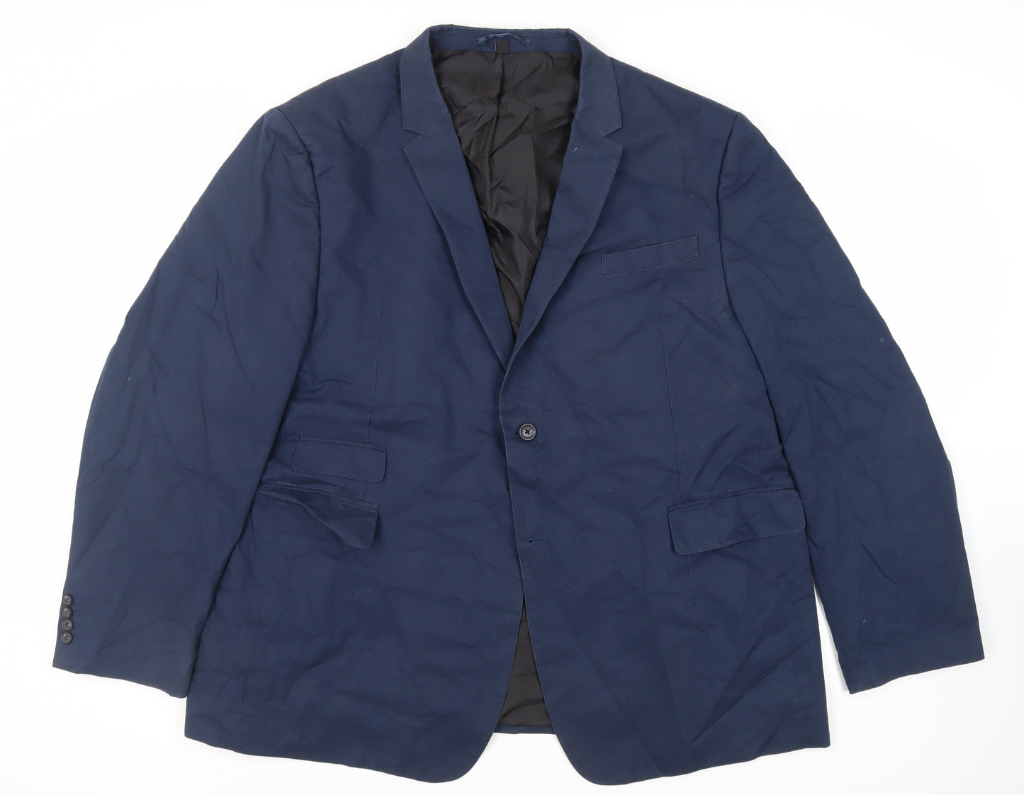 Black Label Mens Blue Jacket Blazer Size 2XL Button