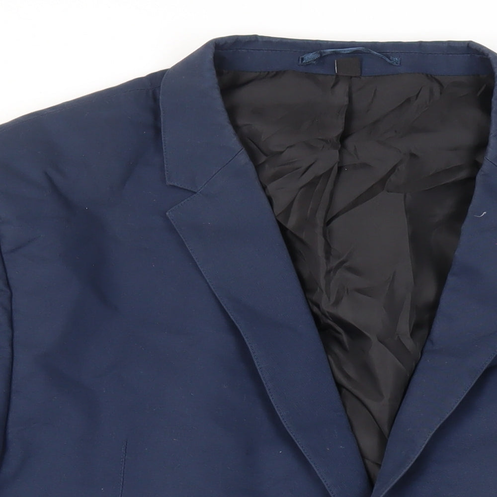 Black Label Mens Blue Jacket Blazer Size 2XL Button