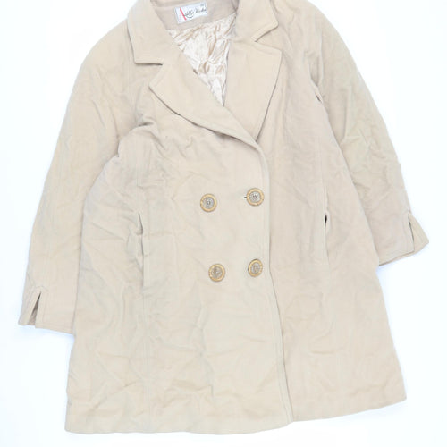 Alibi Moda Womens Beige Pea Coat Coat Size 20 Button - Vintage