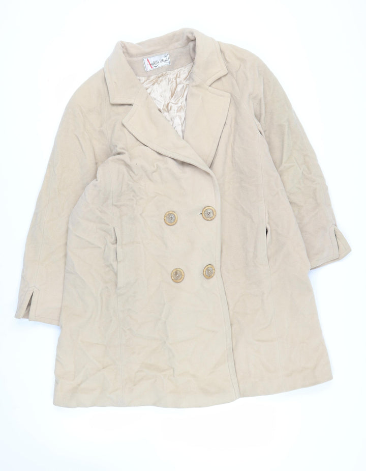 Alibi Moda Womens Beige Pea Coat Coat Size 20 Button - Vintage