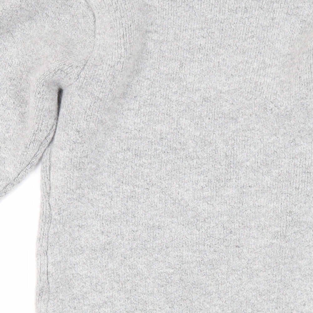 Missguided Womens Grey Acrylic Jumper Dress Size 6 High Neck Pullover